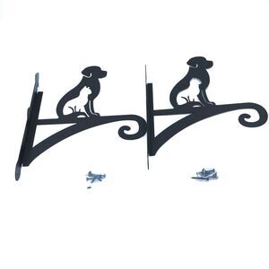 Cat Dog Silhouette Perpendicular Metal Sign 2 Pack 17.5" Tall Hardware Incl